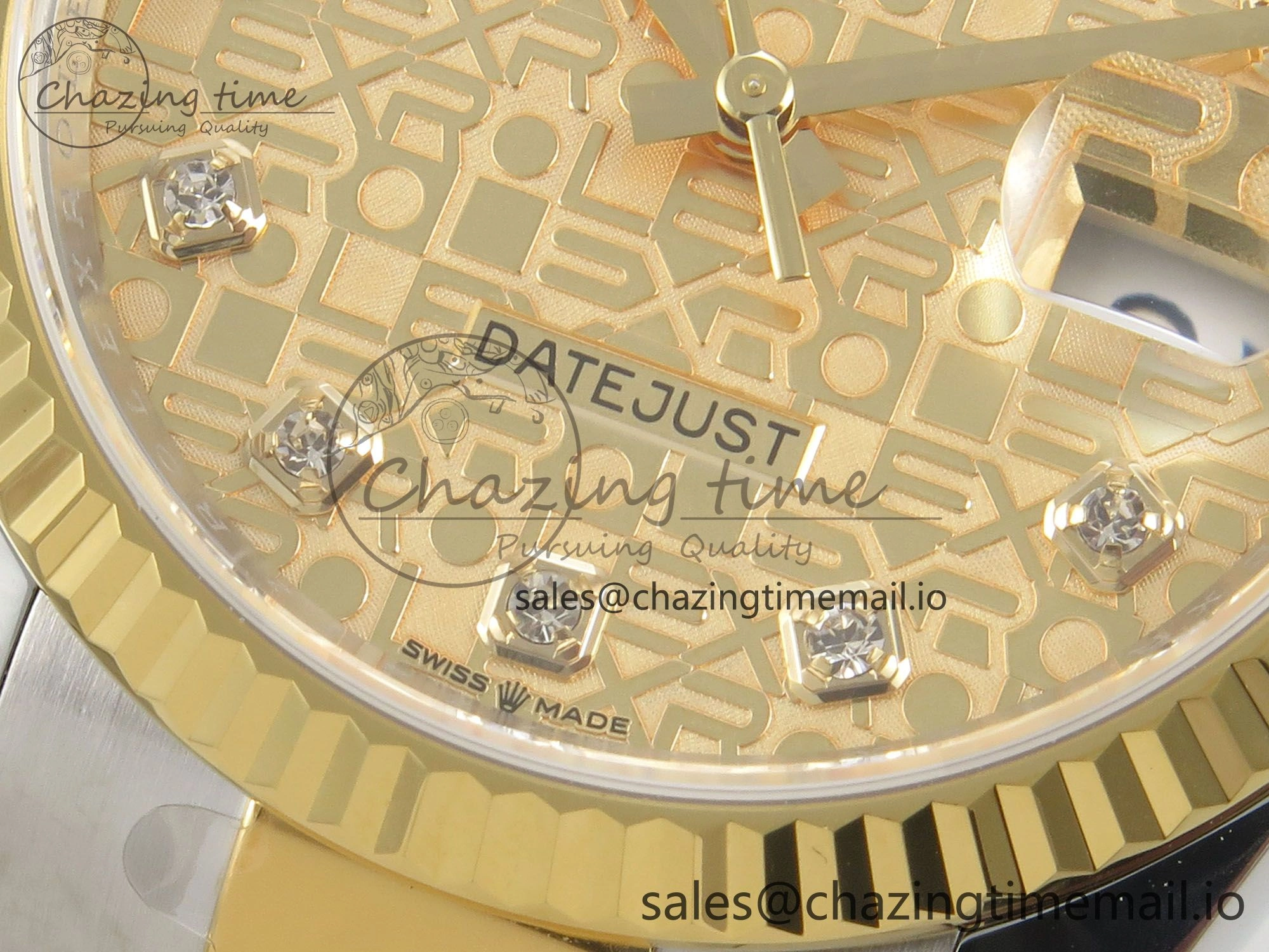 DateJust 36 SS YG ARF 1:1 Best Edition 904L Steel Rolxx YG Diamonds Dial on Oyster Bracelet SH3235