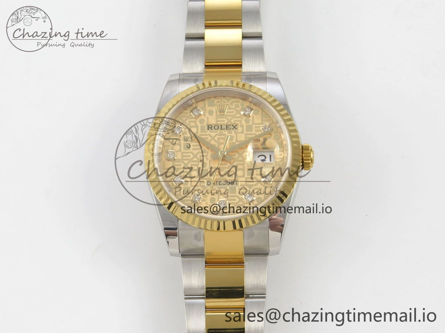 DateJust 36 SS YG ARF 1:1 Best Edition 904L Steel Rolxx YG Diamonds Dial on Oyster Bracelet SH3235