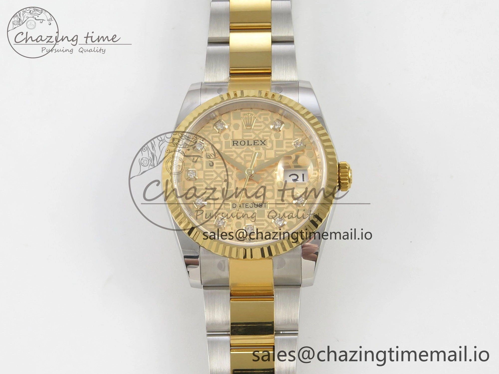 DateJust 36 SS YG ARF 1:1 Best Edition 904L Steel Rolxx YG Diamonds Dial on Oyster Bracelet SH3235
