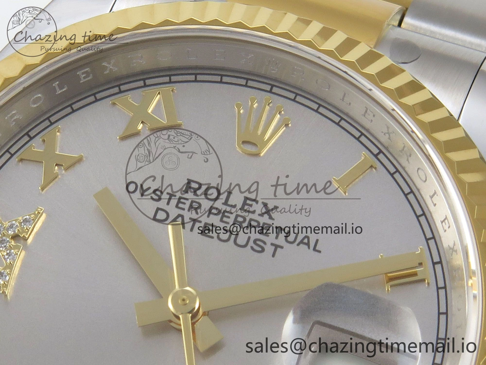 DateJust 36 SS YG ARF 1:1 Best Edition 904L Steel Silver Dial YG Roman on Oyster Bracelet SH3235