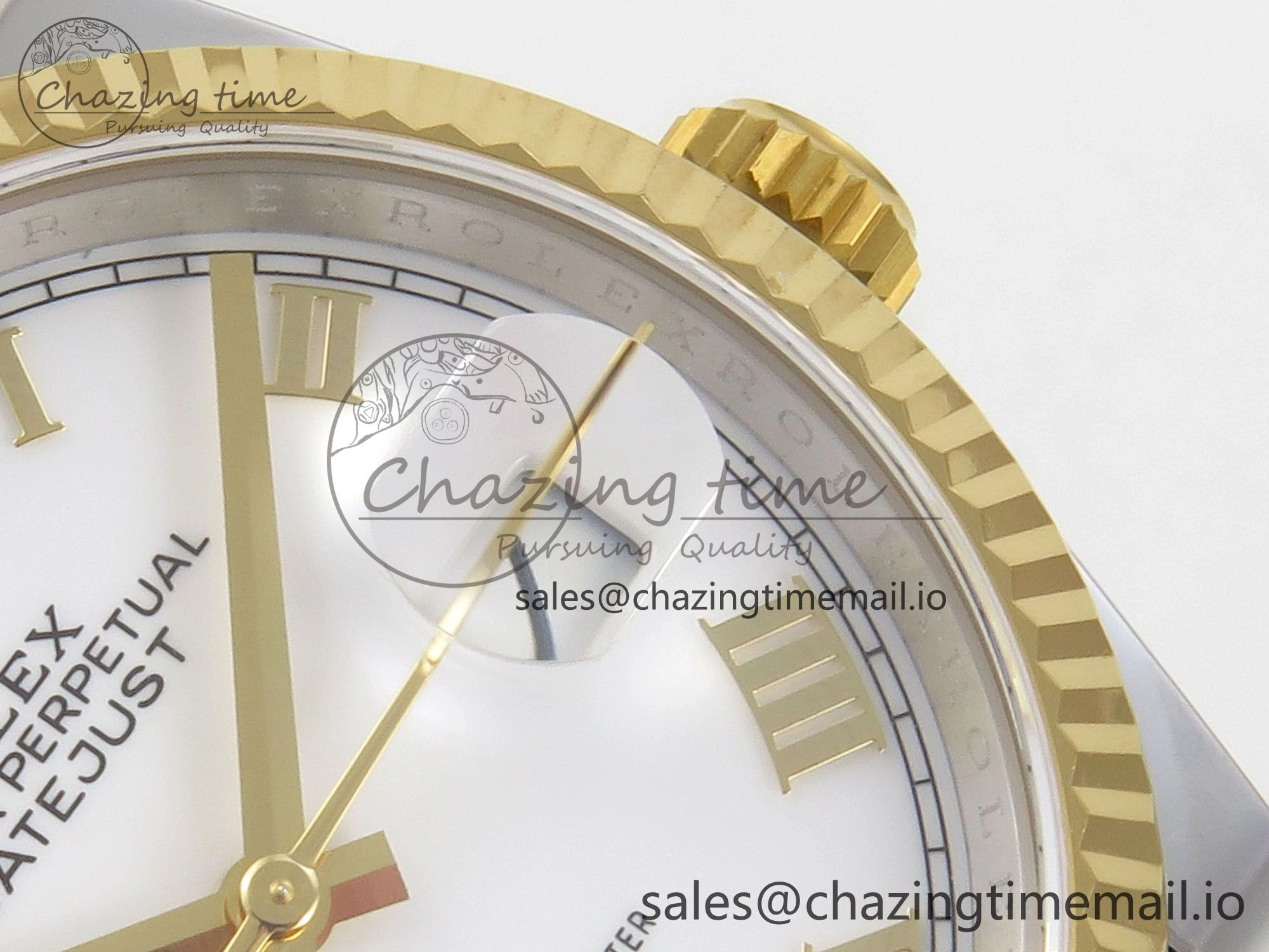 DateJust 36 SS YG ARF 1:1 Best Edition 904L Steel White Dial YG Roman on Oyster Bracelet SH3235