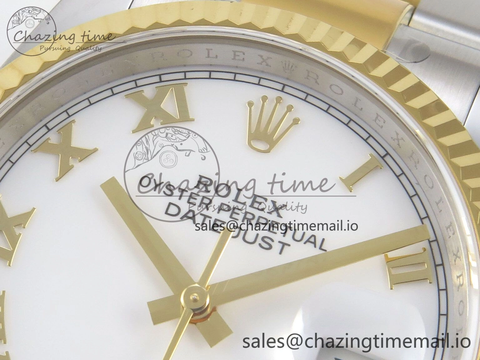 DateJust 36 SS YG ARF 1:1 Best Edition 904L Steel White Dial YG Roman on Oyster Bracelet SH3235