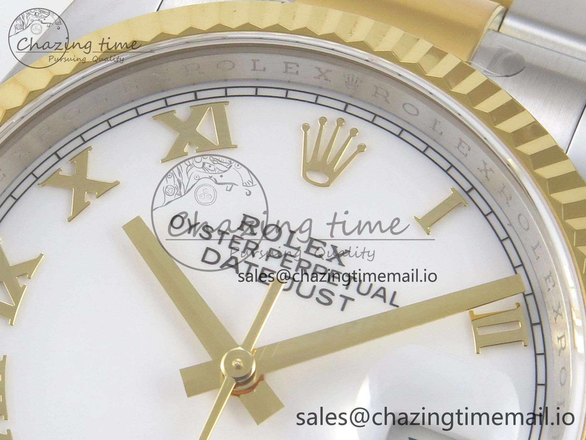 DateJust 36 SS YG ARF 1:1 Best Edition 904L Steel White Dial YG Roman on Oyster Bracelet SH3235