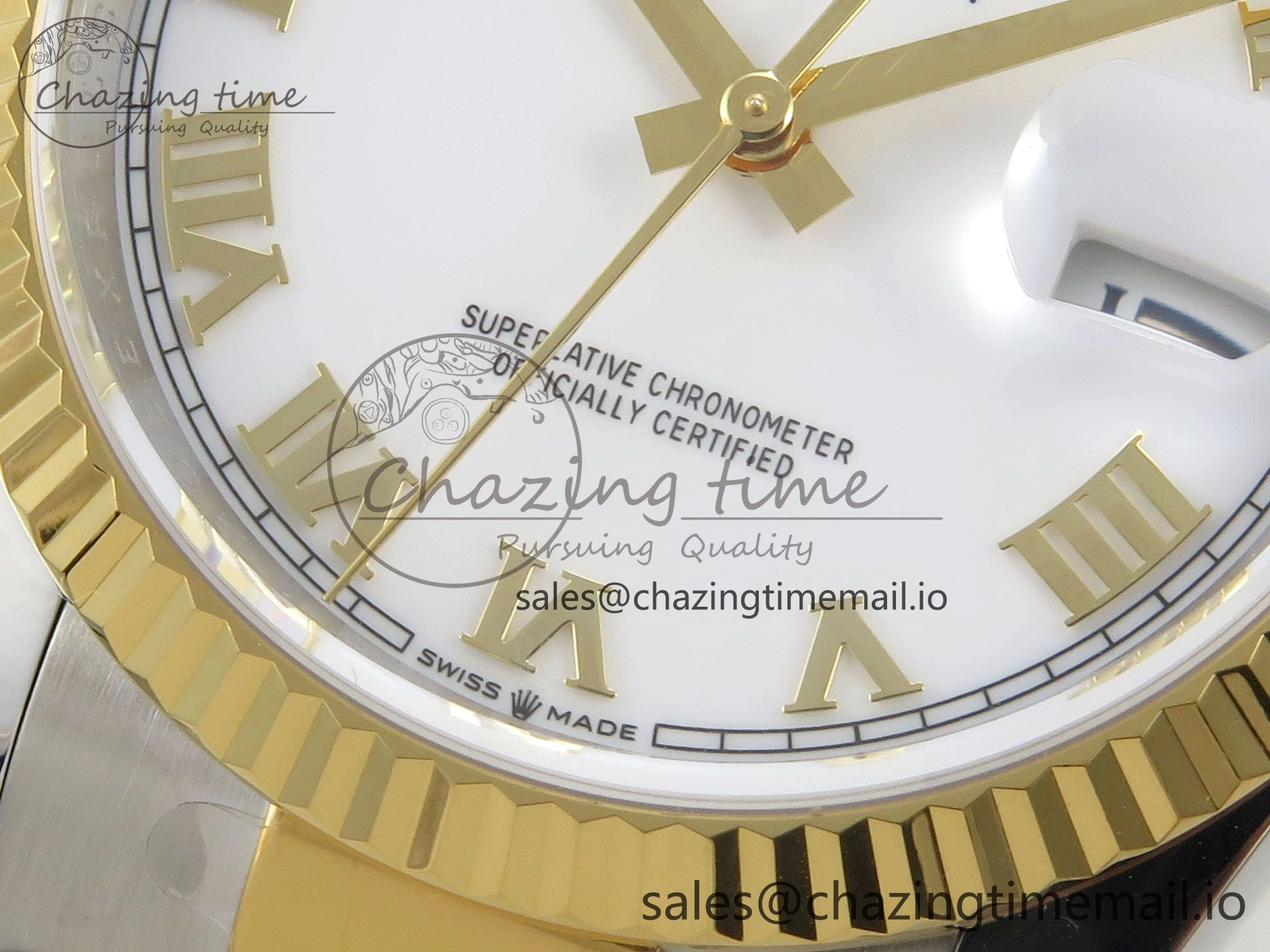 DateJust 36 SS YG ARF 1:1 Best Edition 904L Steel White Dial YG Roman on Oyster Bracelet SH3235