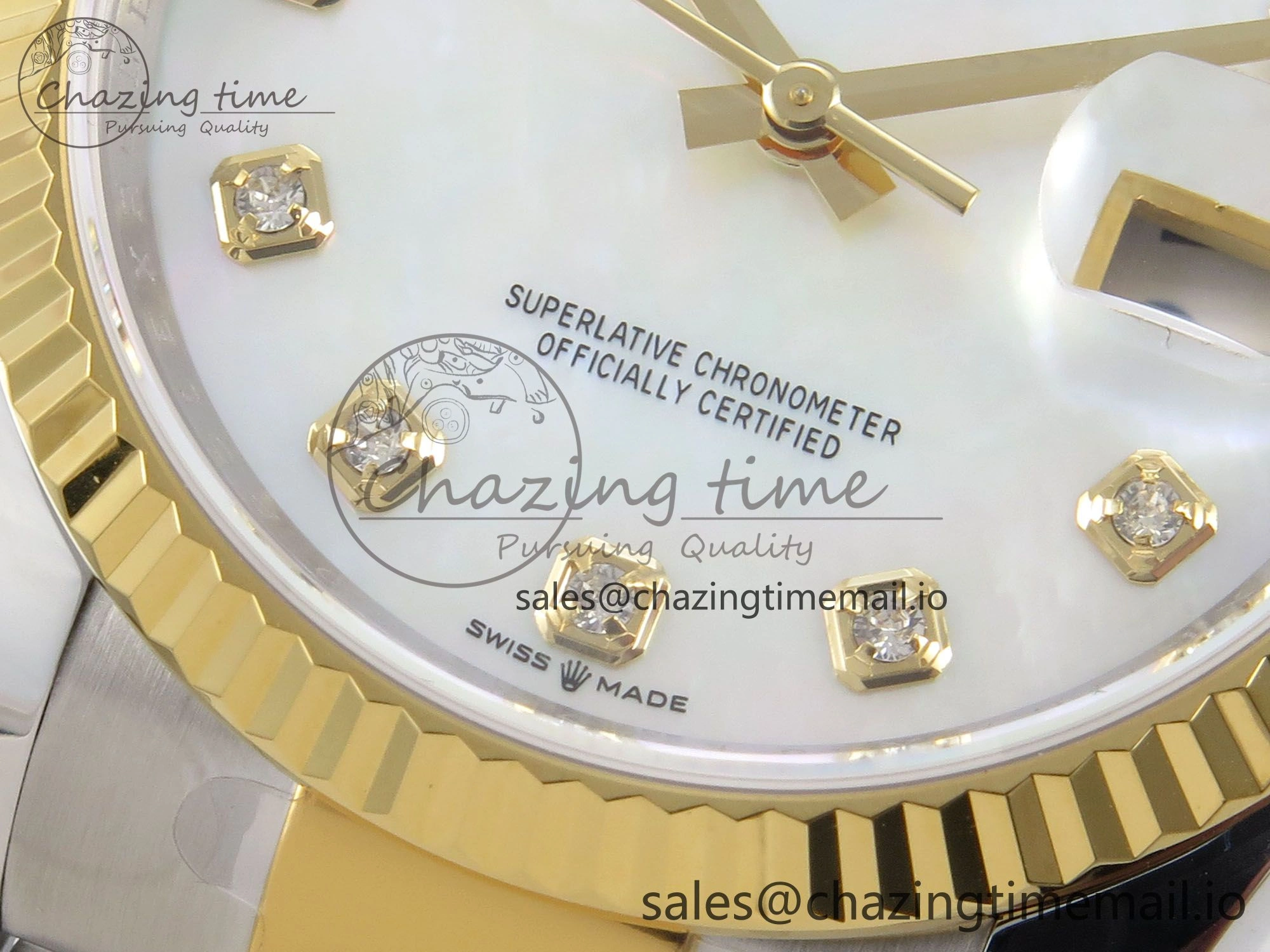 DateJust 36 SS YG ARF 1:1 Best Edition 904L Steel White MOP Dial on Oyster Bracelet SH3235