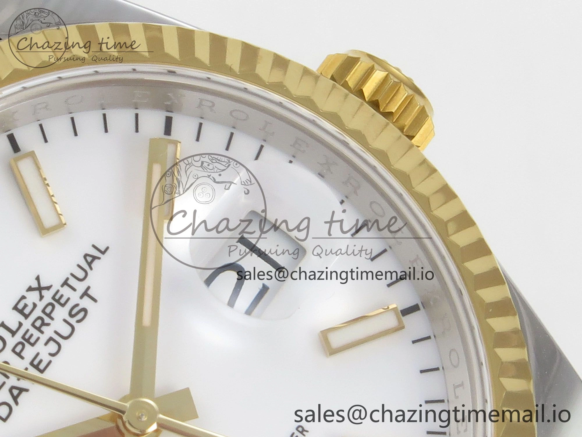 DateJust 36 SS YG ARF 1:1 Best Edition 904L Steel White Stick Dial on Oyster Bracelet SH3235