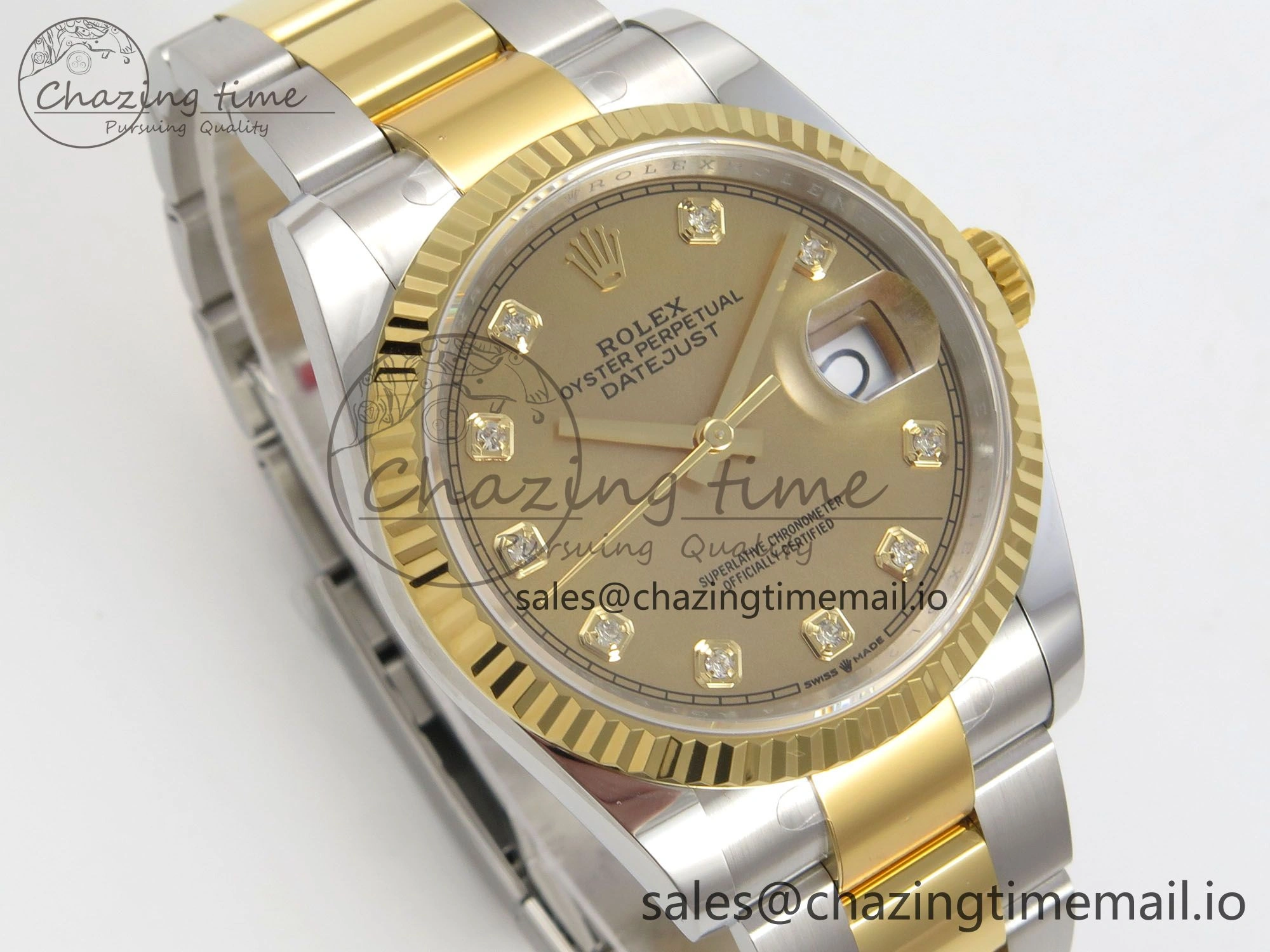 DateJust 36 SS YG ARF 1:1 Best Edition 904L Steel YG Diamonds Dial on Oyster Bracelet SH3235