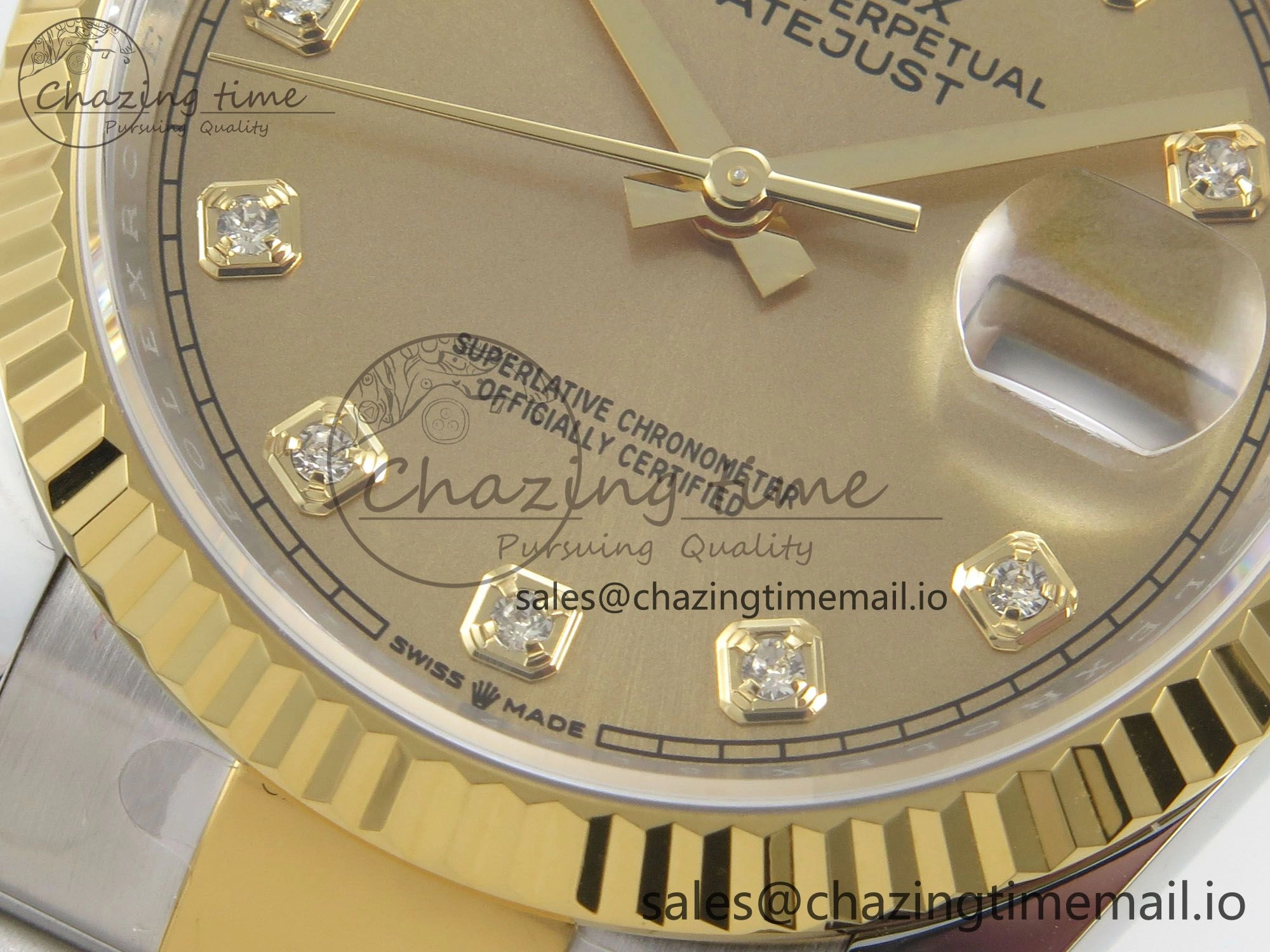 DateJust 36 SS YG ARF 1:1 Best Edition 904L Steel YG Diamonds Dial on Oyster Bracelet SH3235