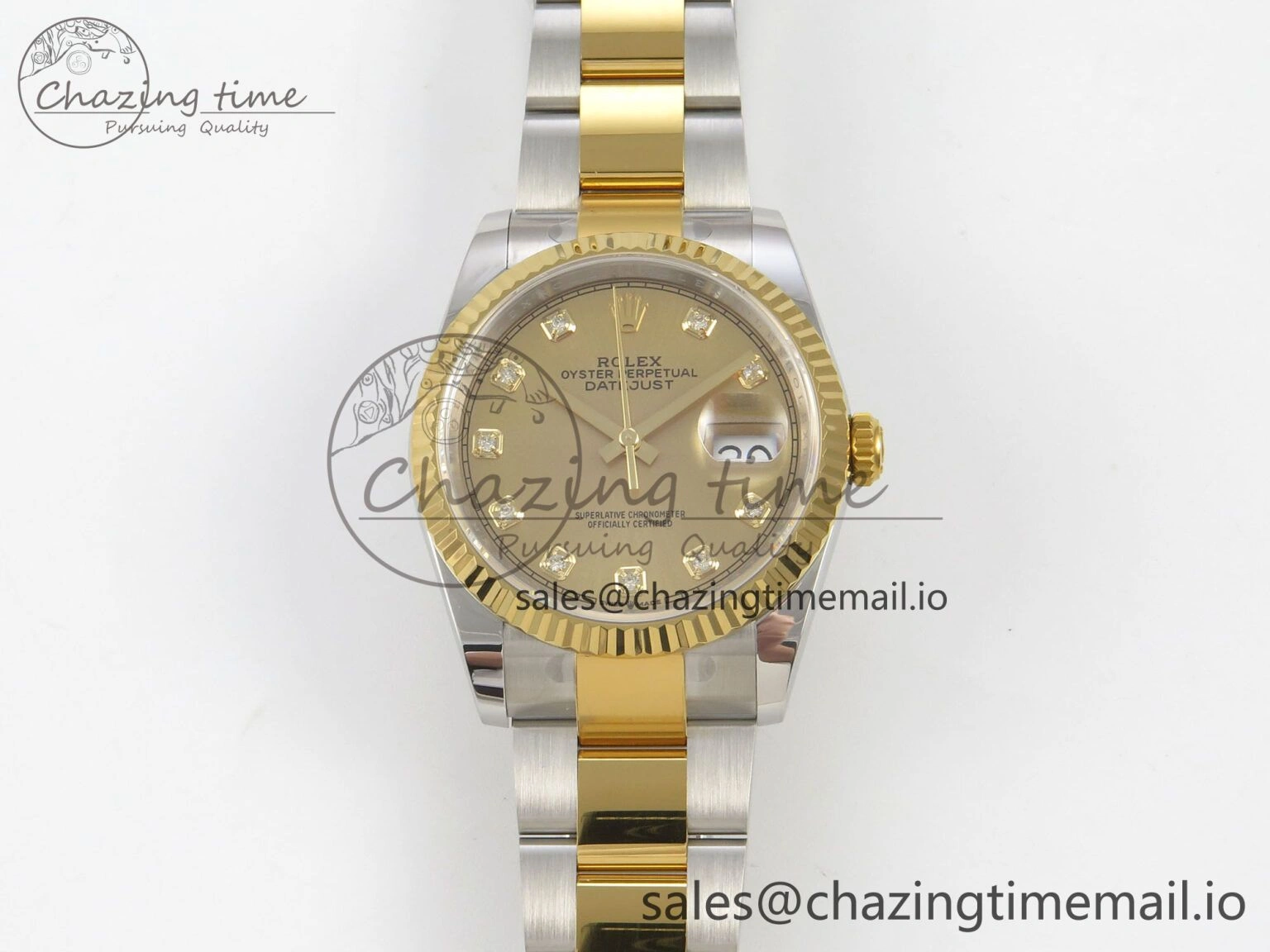 DateJust 36 SS YG ARF 1:1 Best Edition 904L Steel YG Diamonds Dial on Oyster Bracelet SH3235
