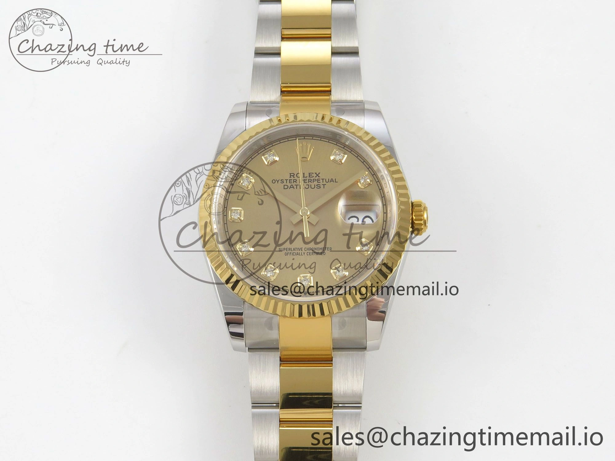DateJust 36 SS YG ARF 1:1 Best Edition 904L Steel YG Diamonds Dial on Oyster Bracelet SH3235
