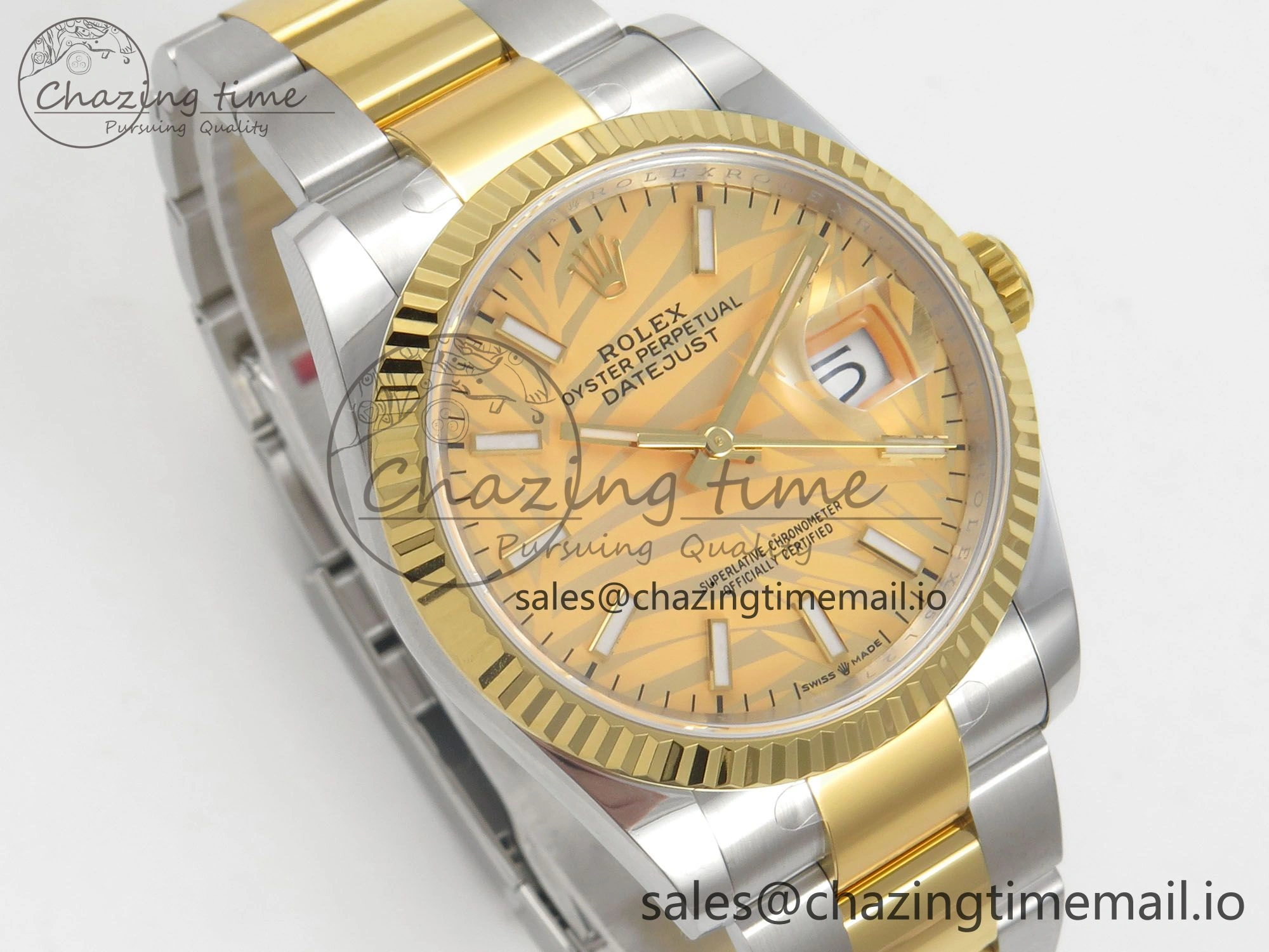 DateJust 36 SS YG ARF 1:1 Best Edition 904L Steel YG Leaf Dial on Oyster Bracelet SH3235