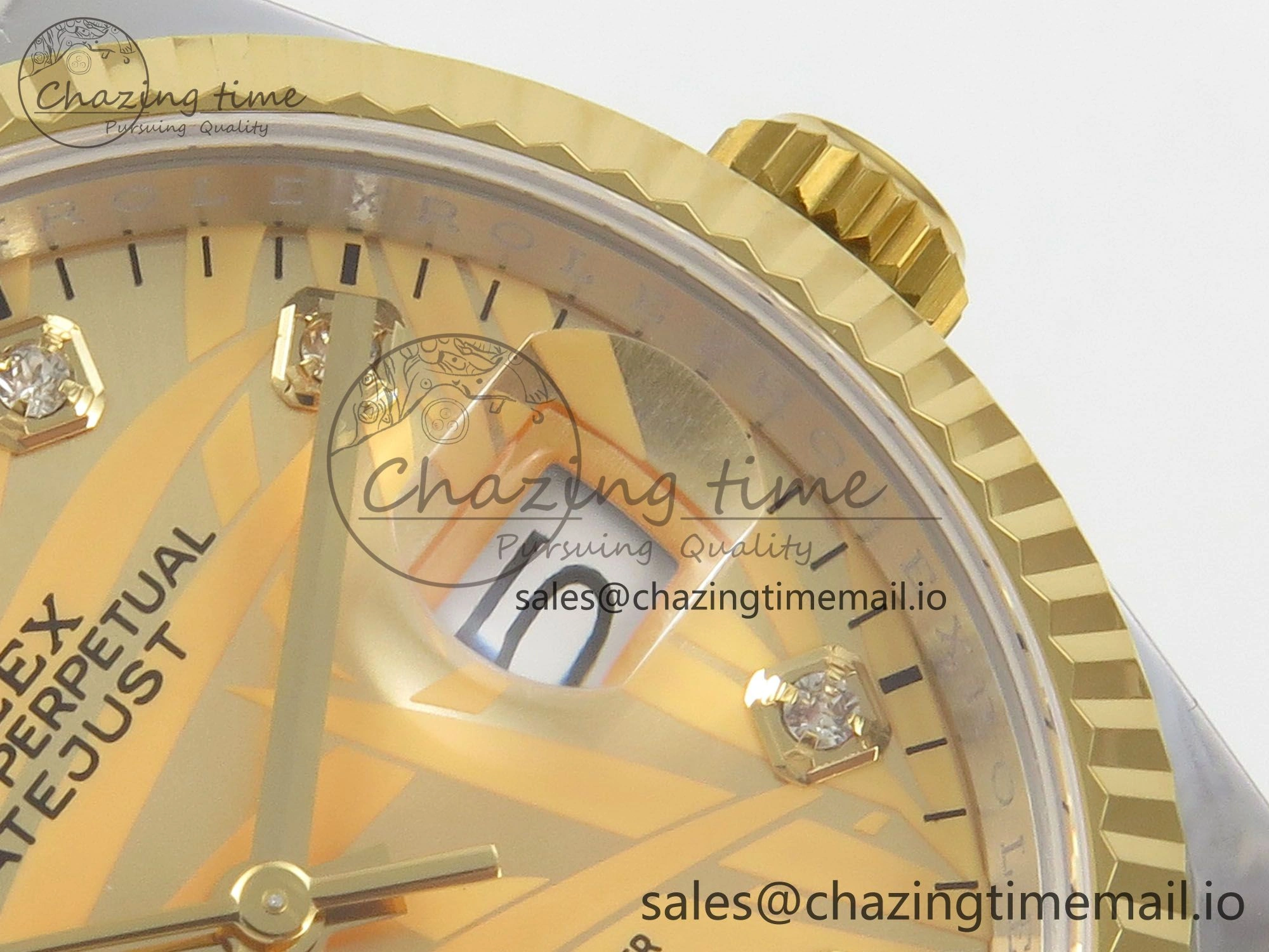 DateJust 36 SS YG ARF 1:1 Best Edition 904L Steel YG Leaf Diamonds Dial on Oyster Bracelet SH3235