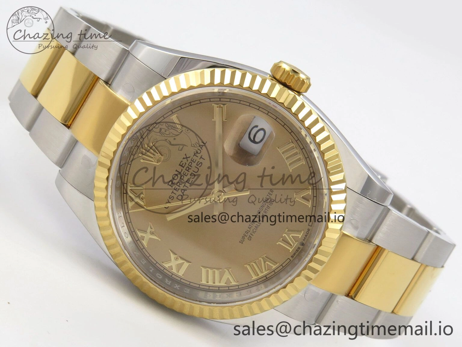DateJust 36 SS YG ARF 1:1 Best Edition 904L Steel YG Roman Dial on Oyster Bracelet SH3235