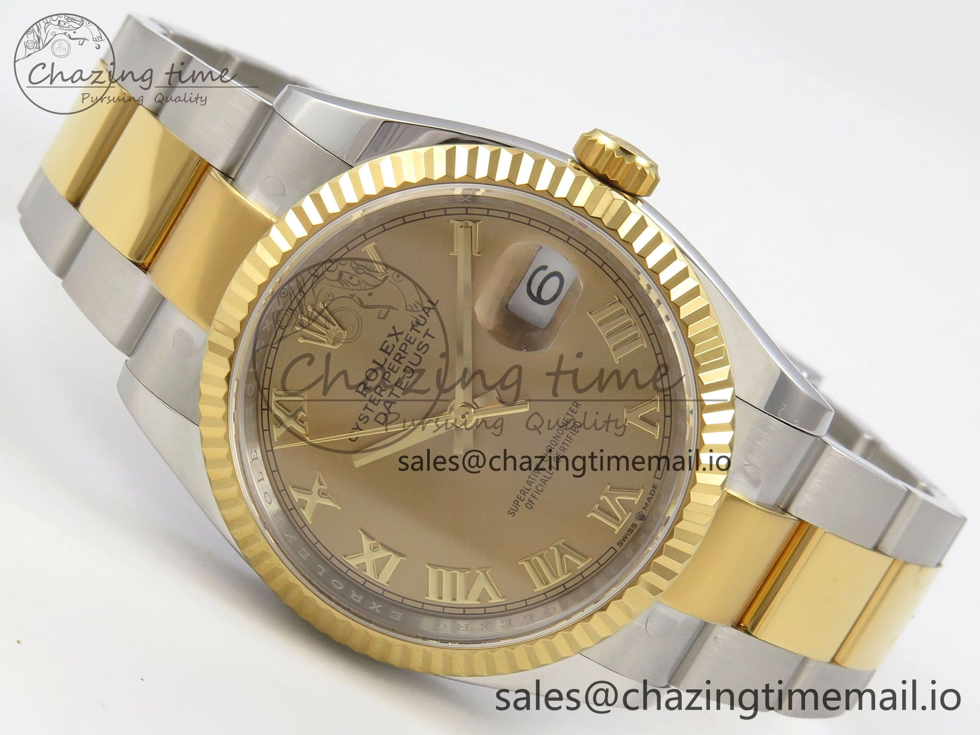 DateJust 36 SS YG ARF 1:1 Best Edition 904L Steel YG Roman Dial on Oyster Bracelet SH3235