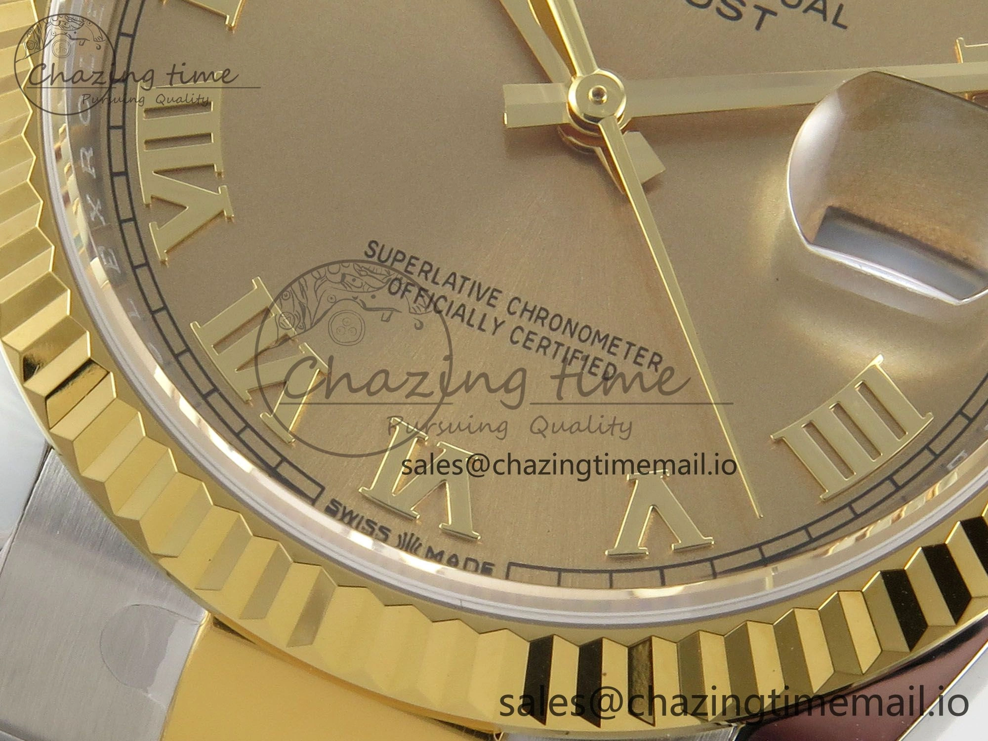 DateJust 36 SS YG ARF 1:1 Best Edition 904L Steel YG Roman Dial on Oyster Bracelet SH3235