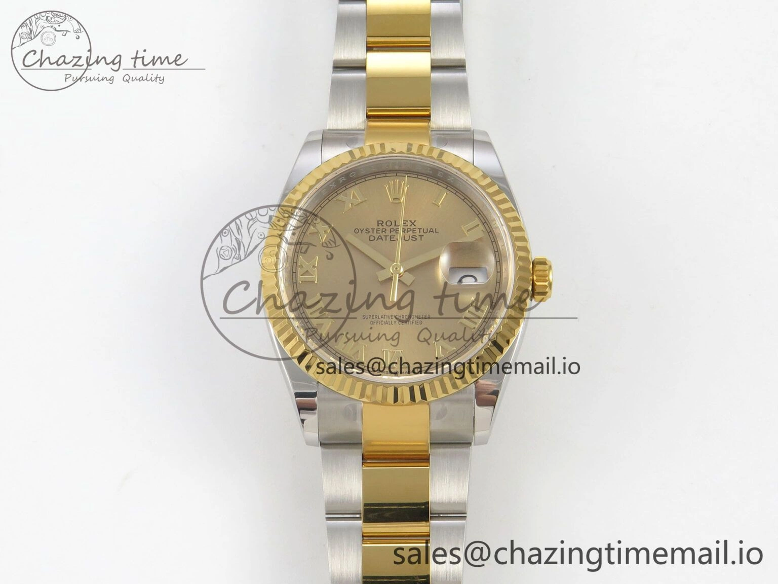 DateJust 36 SS YG ARF 1:1 Best Edition 904L Steel YG Roman Dial on Oyster Bracelet SH3235