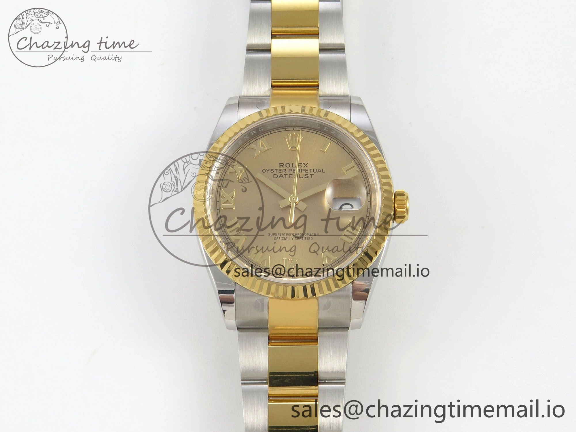 DateJust 36 SS YG ARF 1:1 Best Edition 904L Steel YG Roman Dial on Oyster Bracelet SH3235