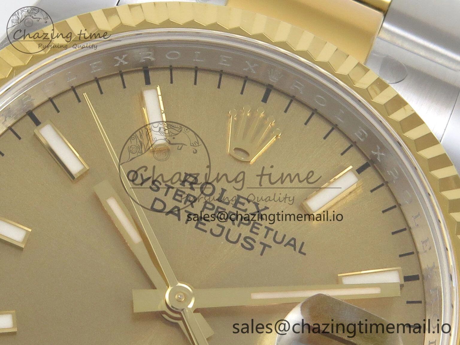 DateJust 36 SS YG ARF 1:1 Best Edition 904L Steel YG Stick Dial on Oyster Bracelet SH3235