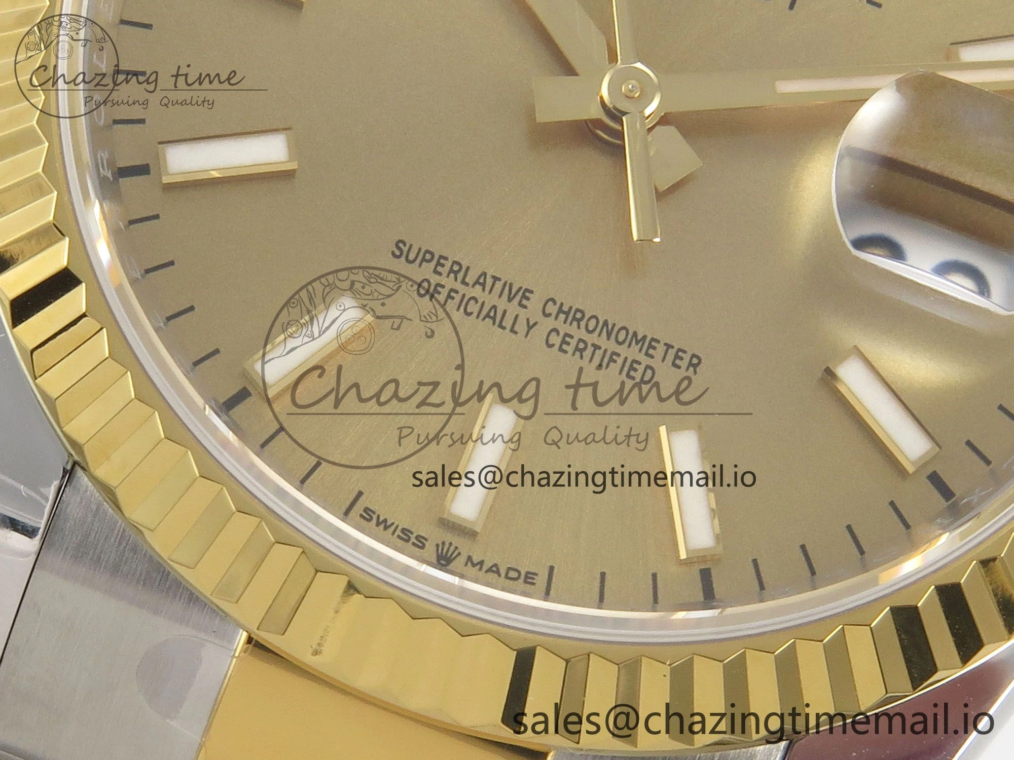 DateJust 36 SS YG ARF 1:1 Best Edition 904L Steel YG Stick Dial on Oyster Bracelet SH3235