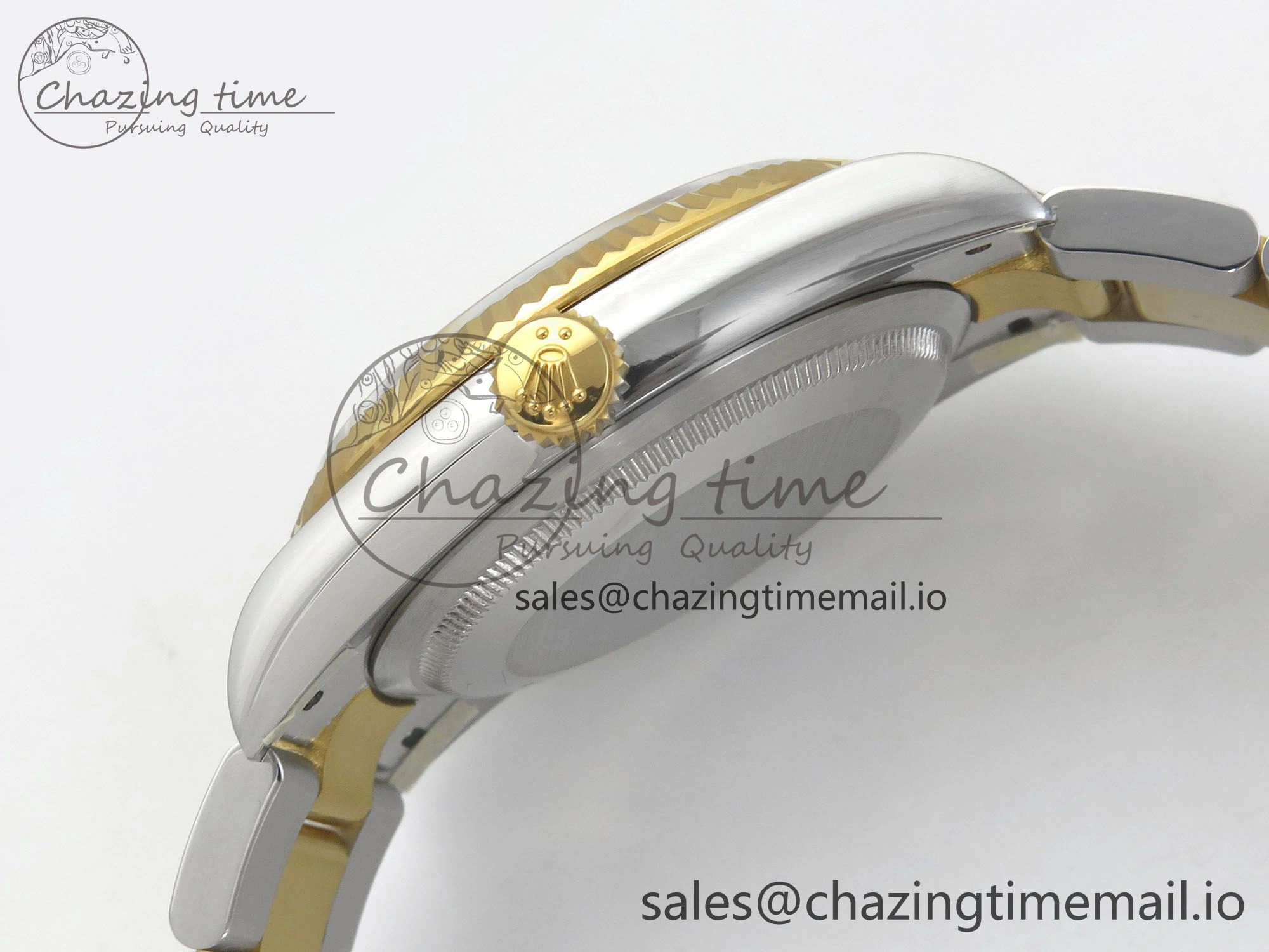 DateJust 36 SS YG ARF 1:1 Best Edition 904L Steel YG Textured Diamonds Dial on Oyster Bracelet SH3235