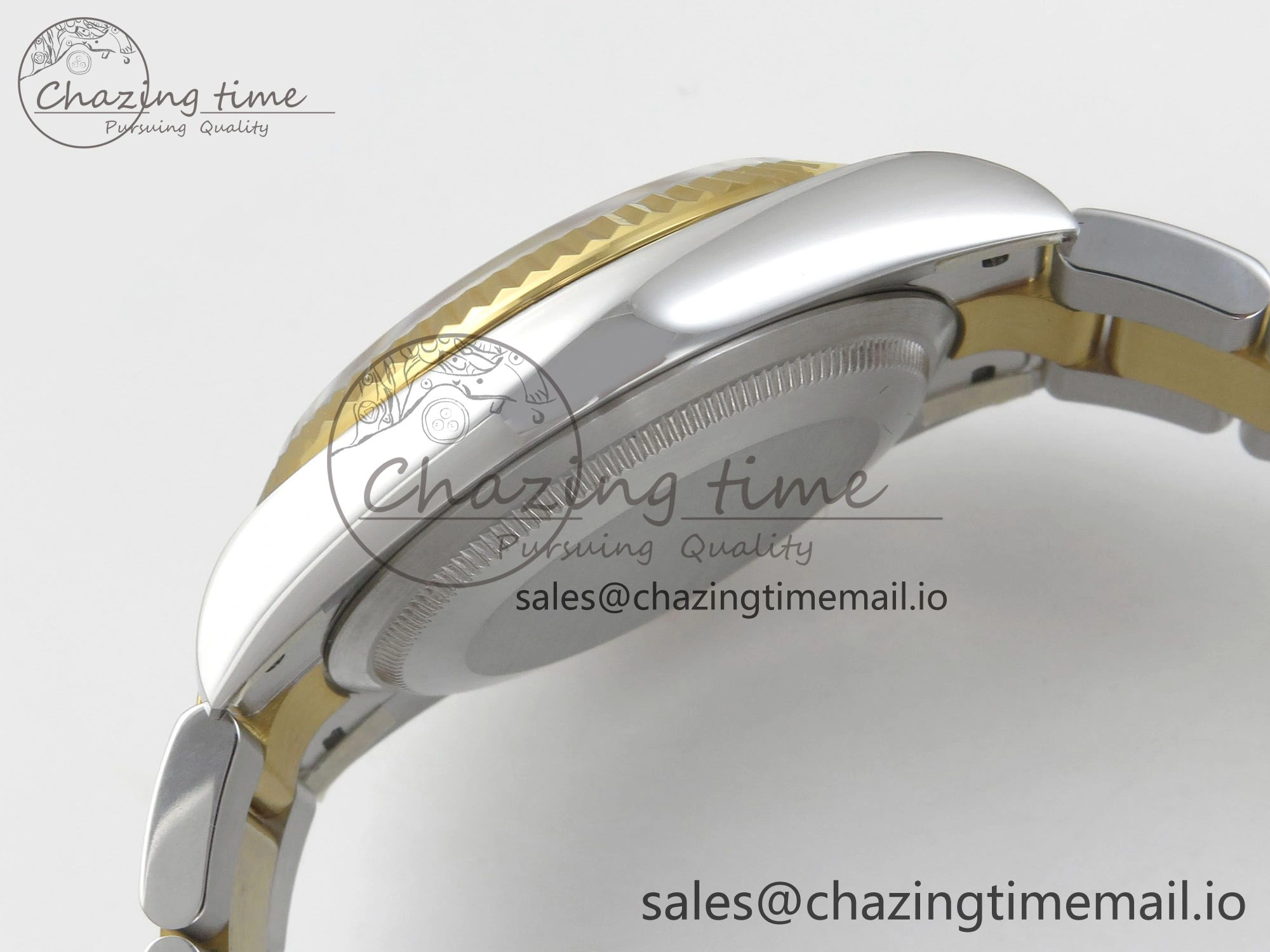 DateJust 36 SS YG ARF 1:1 Best Edition 904L Steel YG Textured Diamonds Dial on Oyster Bracelet SH3235