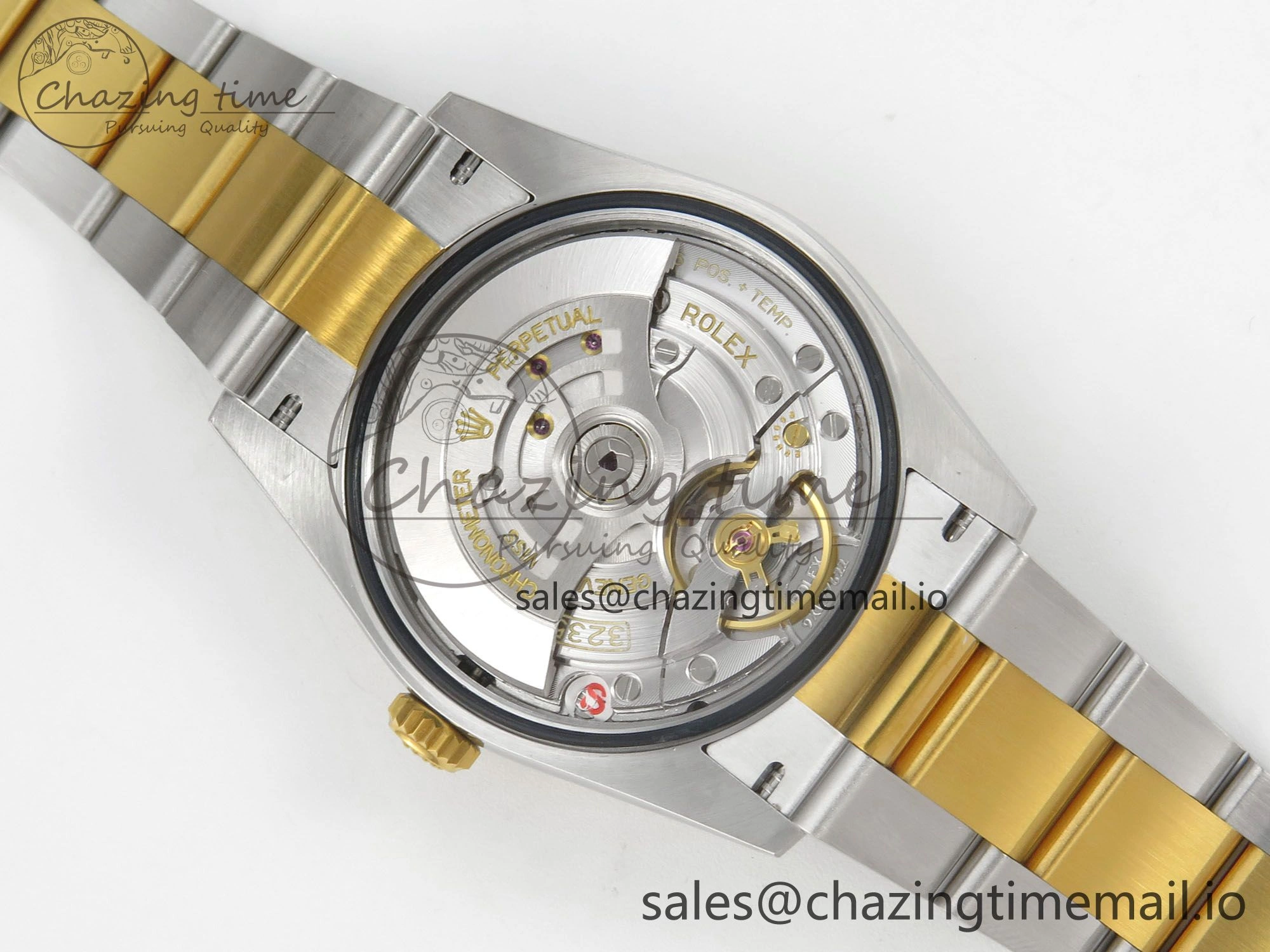 DateJust 36 SS YG ARF 1:1 Best Edition 904L Steel YG Textured Diamonds Dial on Oyster Bracelet SH3235