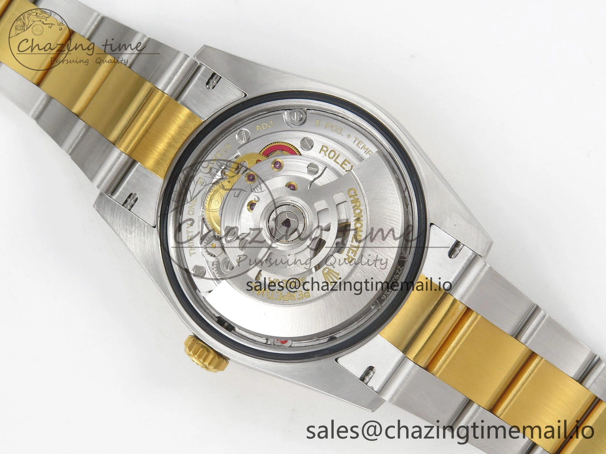 DateJust 36 SS YG ARF 1:1 Best Edition 904L Steel YG Textured Diamonds Dial on Oyster Bracelet SH3235
