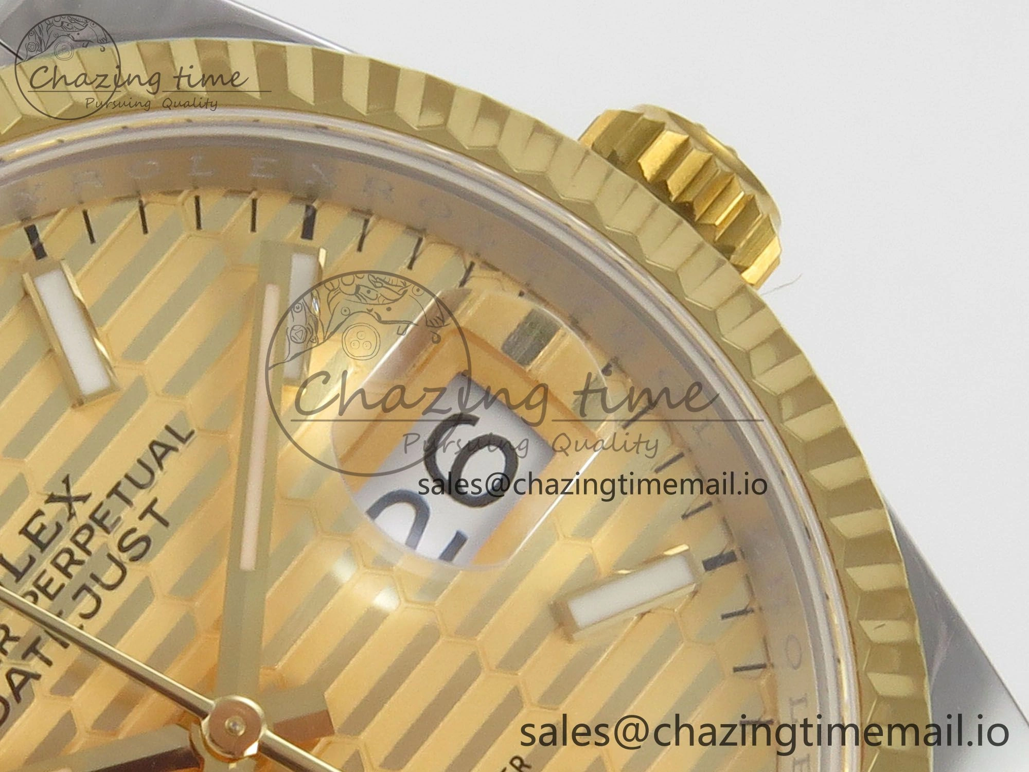 DateJust 36 SS YG ARF 1:1 Best Edition 904L Steel YG Textured Stick Dial on Oyster Bracelet SH3235