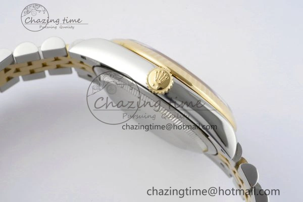 DateJust 36 SS YG Gold Wrapped JDF 1:1 Best Edition YG Diamonds Textured Dial on Jubilee Bracelet VR3235 V2