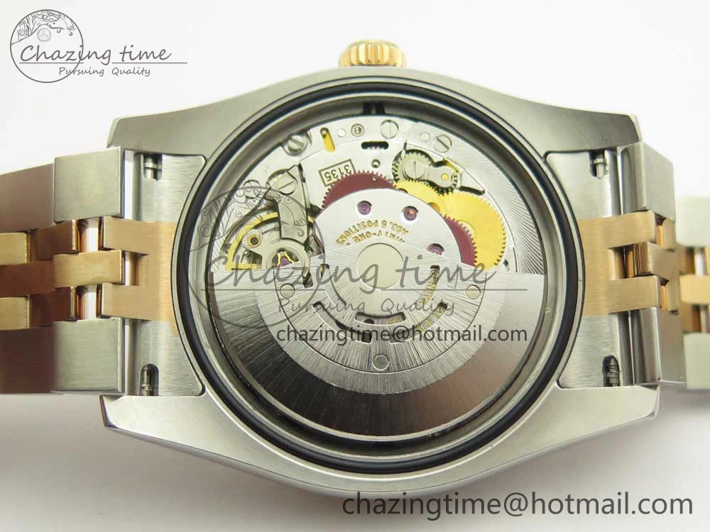 DateJust 36mm 116231 SS RG 904L ARF 1:1 Best Edition Black Dial Sticks Markers on 904L SS RG Jubilee Bracelet SA3135