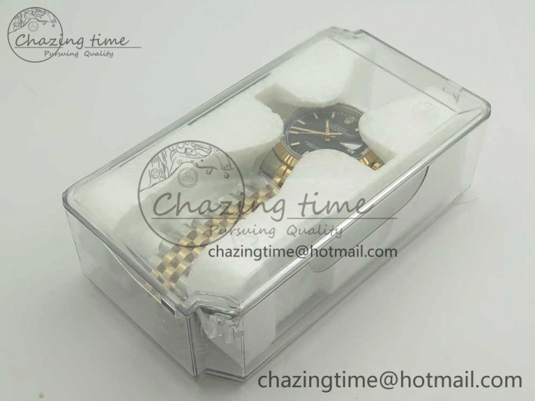 DateJust 36mm 116231 SS RG 904L ARF 1:1 Best Edition Black Dial Sticks Markers on 904L SS RG Jubilee Bracelet SA3135