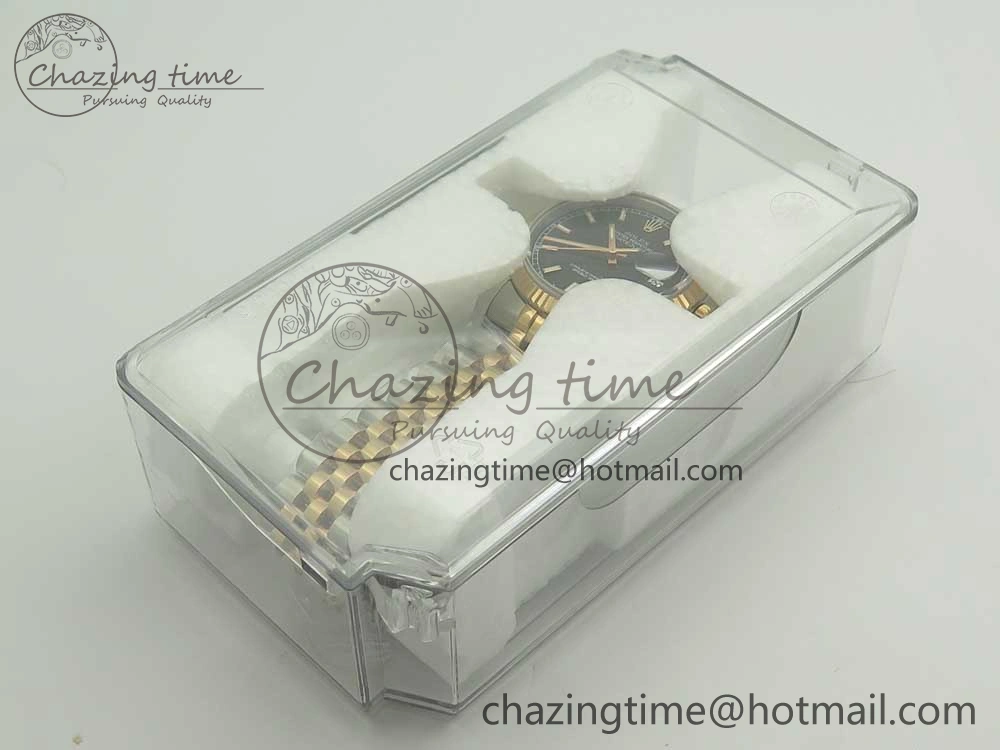 DateJust 36mm 116231 SS RG 904L ARF 1:1 Best Edition Black Dial Sticks Markers on 904L SS RG Jubilee Bracelet SA3135