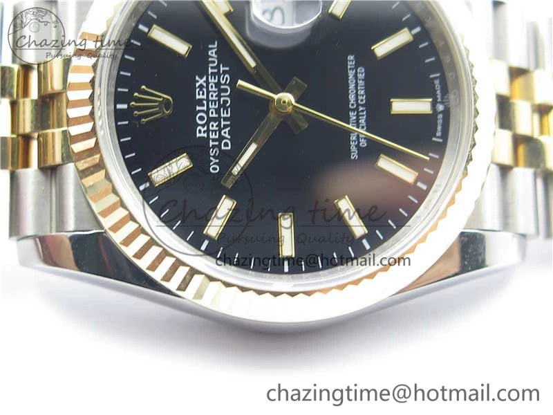 DateJust 36mm 126234 BP Maker 1:1 Best Edition 904L SS YG New Version Black Dial on Jubilee Bracelet