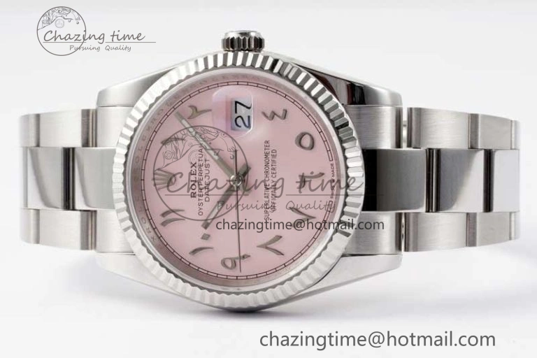 DateJust 36mm 126234 DIWF 1:1 Best Edition 904L Steel Pink Dial Arabic Marker on Oyster Bracelet SA3235