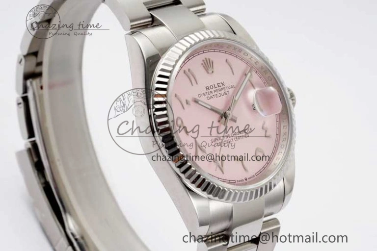 DateJust 36mm 126234 DIWF 1:1 Best Edition 904L Steel Pink Dial Arabic Marker on Oyster Bracelet SA3235