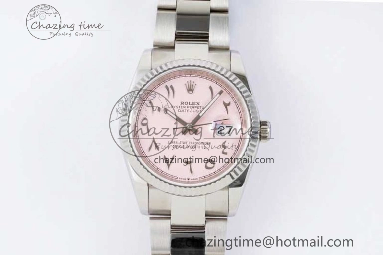 DateJust 36mm 126234 DIWF 1:1 Best Edition 904L Steel Pink Dial Arabic Marker on Oyster Bracelet SA3235