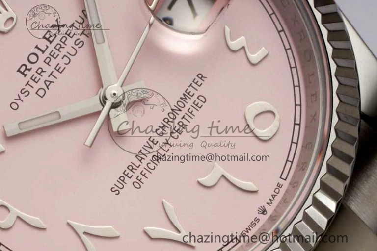 DateJust 36mm 126234 DIWF 1:1 Best Edition 904L Steel Pink Dial Arabic Marker on Oyster Bracelet SA3235
