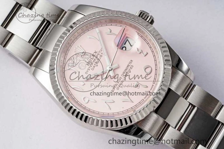 DateJust 36mm 126234 DIWF 1:1 Best Edition 904L Steel Pink Dial Arabic Marker on Oyster Bracelet SA3235
