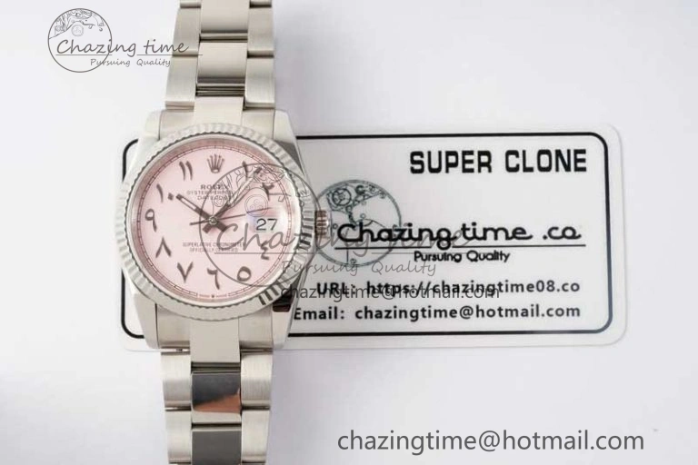 DateJust 36mm 126234 DIWF 1:1 Best Edition 904L Steel Pink Dial Arabic Marker on Oyster Bracelet SA3235