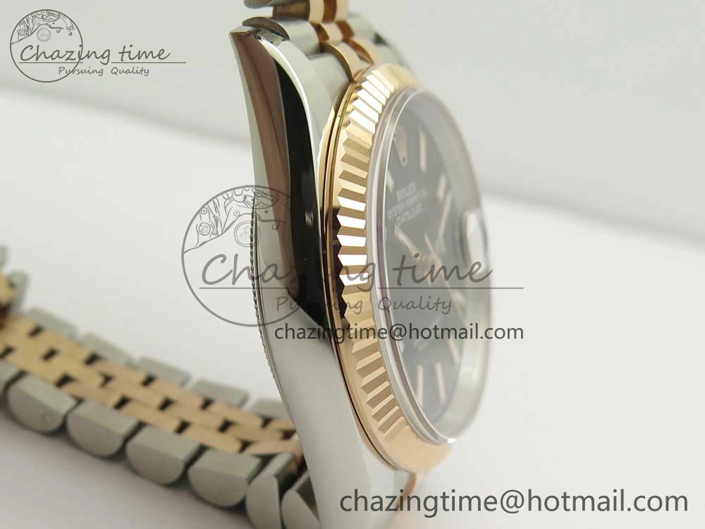 DateJust 36mm 904 SS RG Wrapped 116231 GMF Black Dial on SS RG Wrapped Jubilee Bracelet A2836
