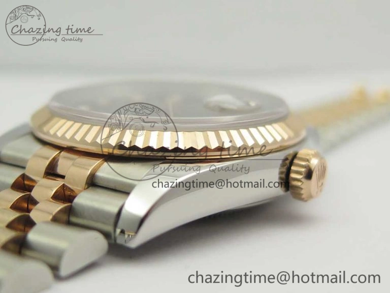 DateJust 36mm 904 SS RG Wrapped 116231 GMF Black MOP Diam Dial on SS RG Wrapped Jubilee Bracelet A2836