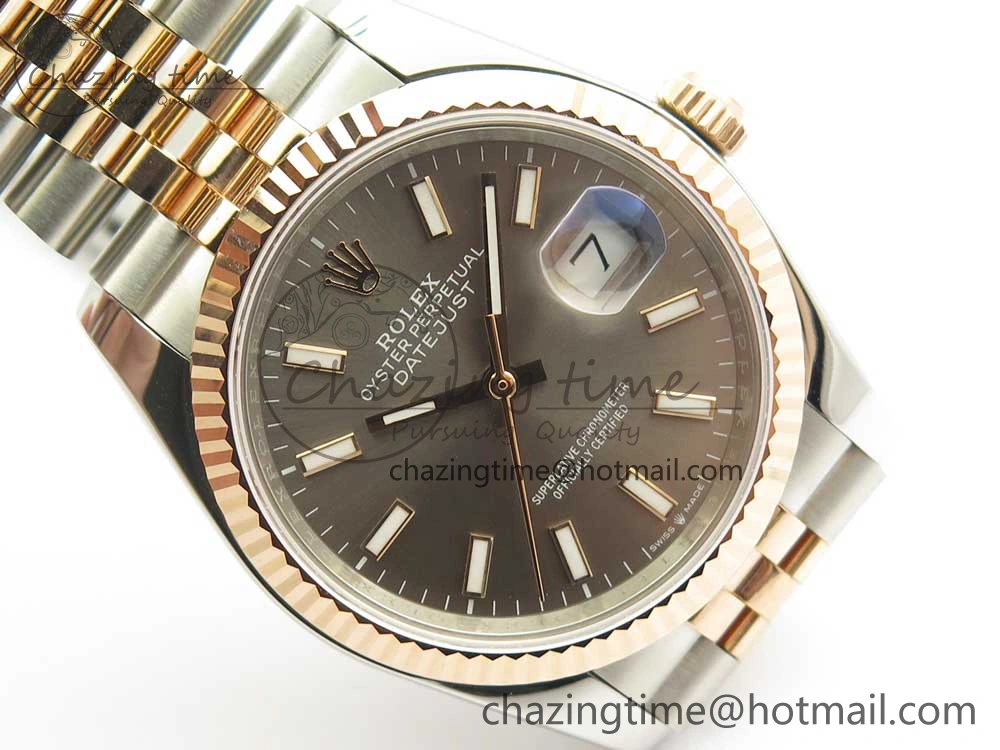 DateJust 36mm 904 SS RG Wrapped 116231 GMF Gray Dial on SS RG Wrapped Jubilee Bracelet A2836