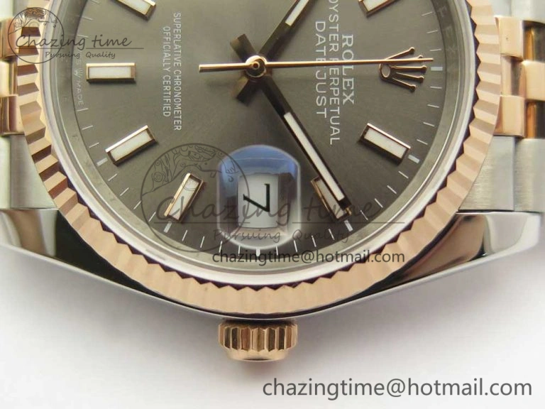 DateJust 36mm 904 SS RG Wrapped 116231 GMF Gray Dial on SS RG Wrapped Jubilee Bracelet A2836