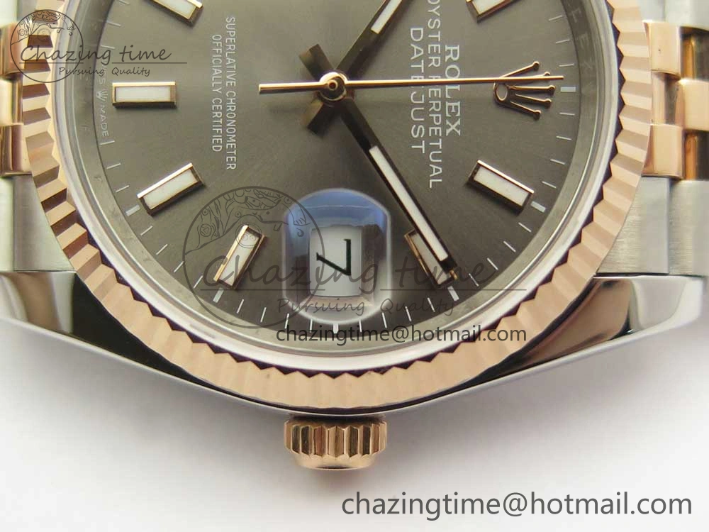 DateJust 36mm 904 SS RG Wrapped 116231 GMF Gray Dial on SS RG Wrapped Jubilee Bracelet A2836