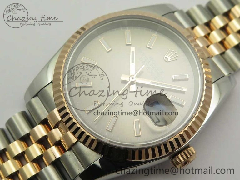 DateJust 36mm 904 SS RG Wrapped 116231 GMF Gray Dial on SS RG Wrapped Jubilee Bracelet A2836