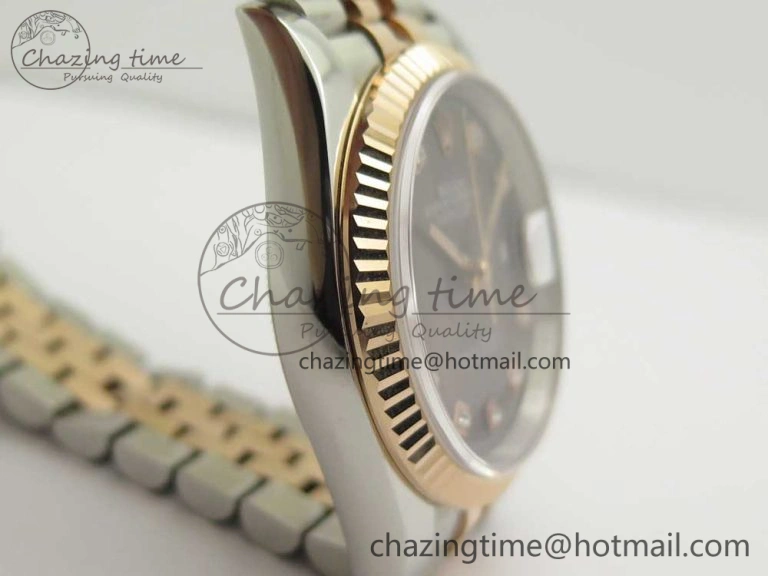 DateJust 36mm 904 SS RG Wrapped 116231 GMF Gray Diam Dial on SS RG Wrapped Jubilee Bracelet A2836