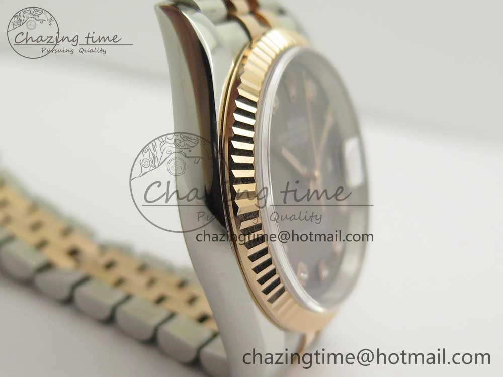 DateJust 36mm 904 SS RG Wrapped 116231 GMF Gray Diam Dial on SS RG Wrapped Jubilee Bracelet A2836