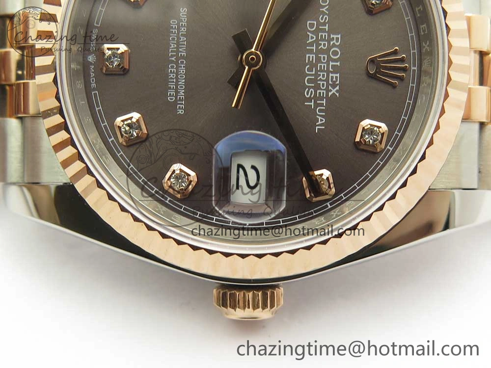 DateJust 36mm 904 SS RG Wrapped 116231 GMF Gray Diam Dial on SS RG Wrapped Jubilee Bracelet A2836