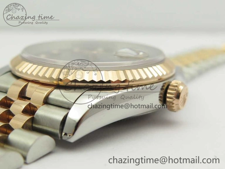 DateJust 36mm 904 SS RG Wrapped 116231 GMF Gray Diam Dial on SS RG Wrapped Jubilee Bracelet A2836