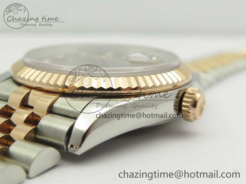 DateJust 36mm 904 SS RG Wrapped 116231 GMF Gray Diam Dial on SS RG Wrapped Jubilee Bracelet A2836